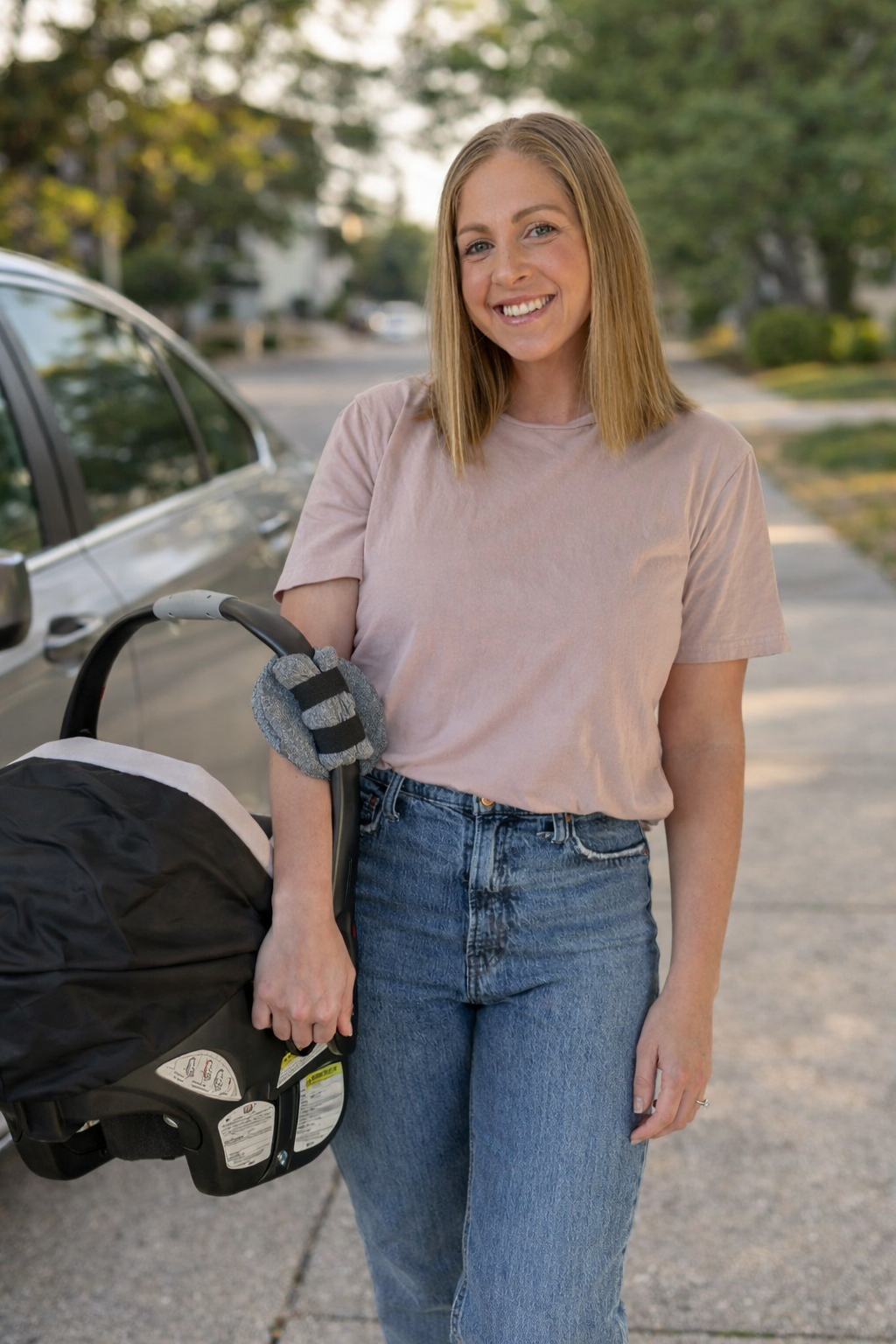Cozy-Carry ~ Cushioned Car Seat Handle Cover | Ergonomic Baby Carrier Comfort for Moms